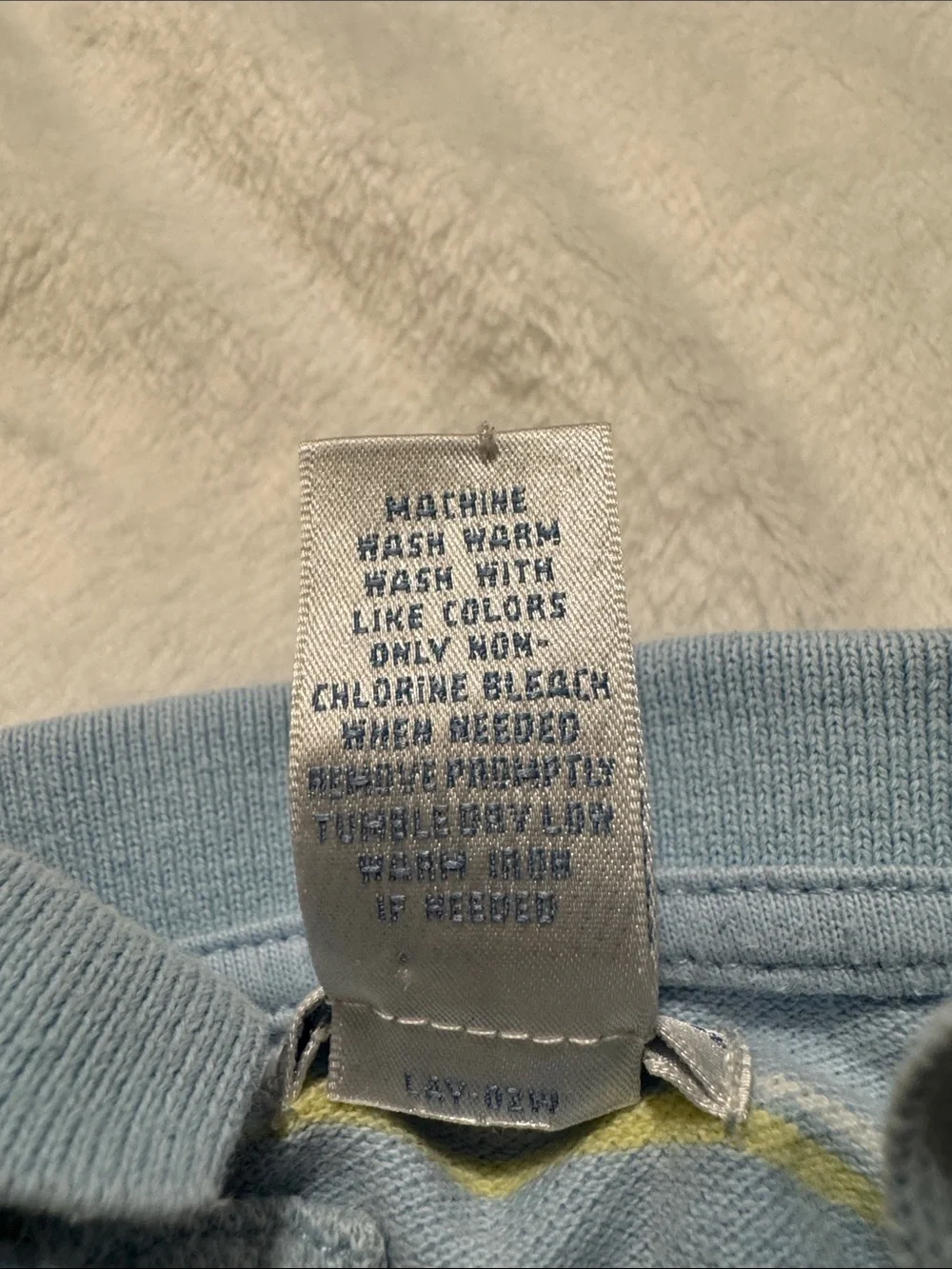 Ralph Laure Blue Pique Polo Baby Onesie